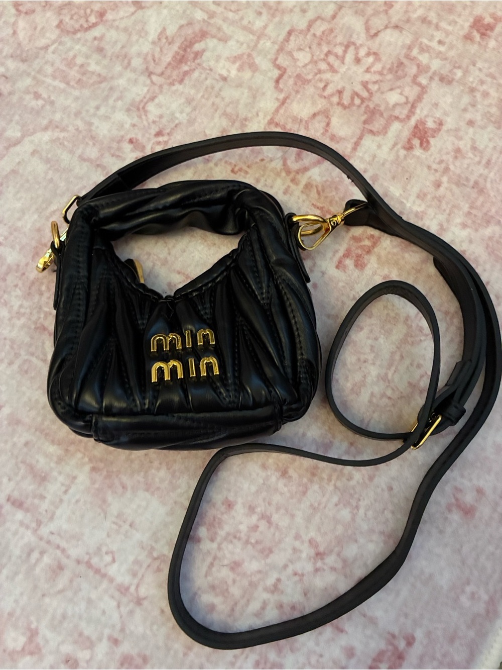 Black Quilted min purse no brand